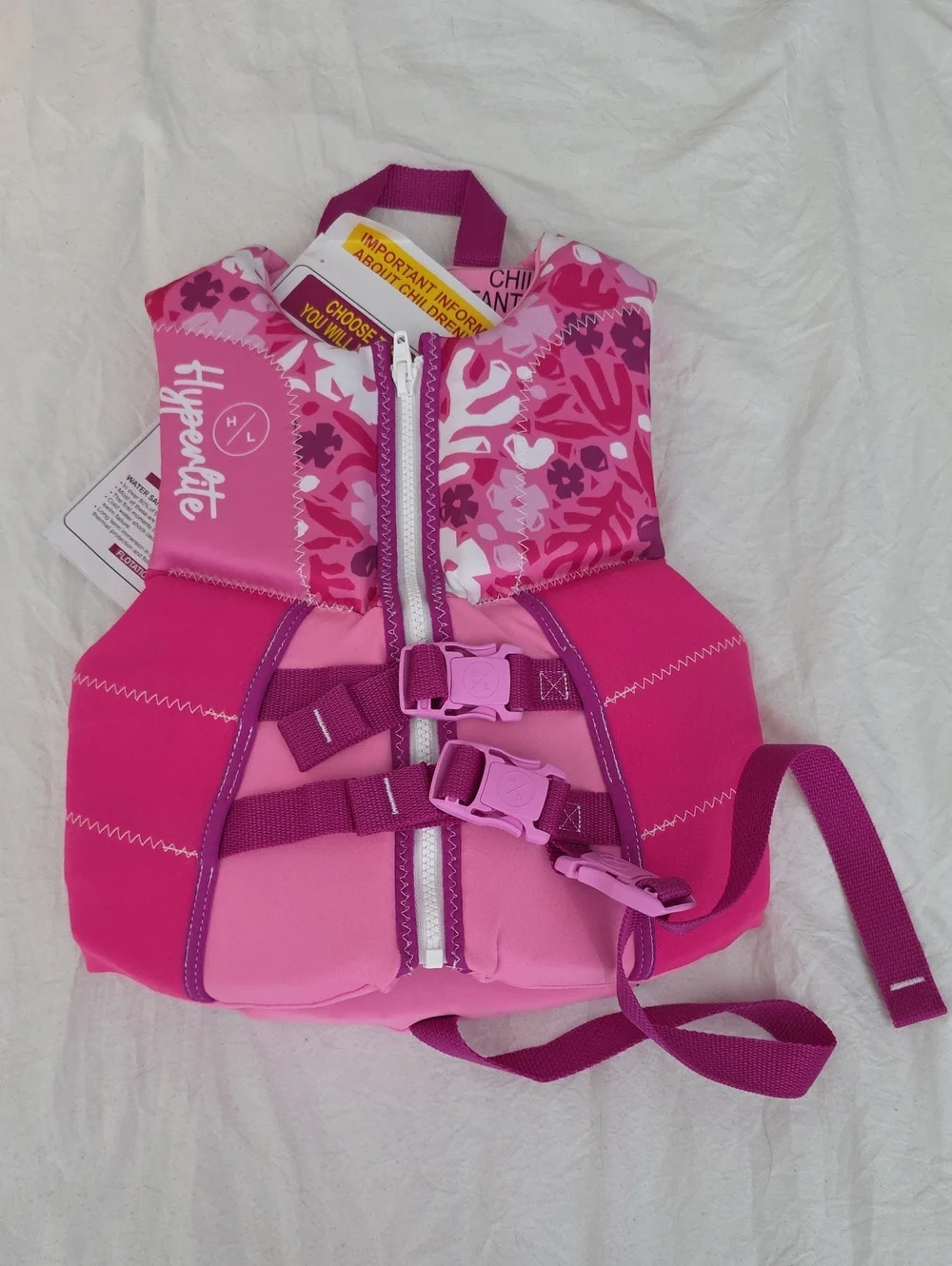 Hyperkate Kids Pink Floral Swim Vest with Secure Buckles
